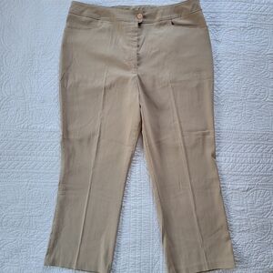 Women's Tan Stretchy Comfort Office  Pants Plus Size XL (16)
